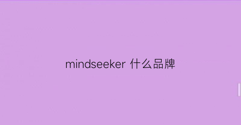 mindseeker什么品牌(mindminds是什么品牌)